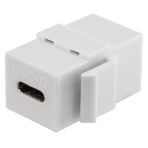 MX Type C Inline Coupler (White) - Female to Female Extender Plug , Compact High-Speed Extension Adapter for Projectors, Laptops & More