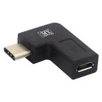Mx Right Angle Usb C Male To Micro Usb Female Otg Adapter - 4 X 2 X 1 Cm, Black | Ideal For Camera, Power Bank, Laptop & Mobile Phone Charging, Data Sync