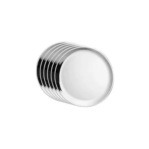 Silver Stainless Steel Plain Dinner Plate