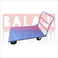 Platform Hand Truck - 48x30 Inches Mild Steel, Blue Color Coated Finish | 500 Kg Load Capacity, Four-wheel Manual Design