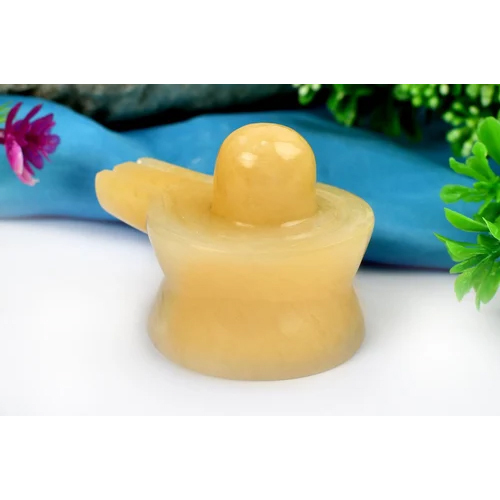Easy To Clean Yellow Jade Shivling