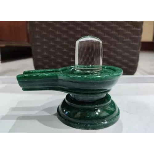 Easy To Clean Green Jade Margad Shivlinga