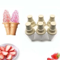 6 Pc Ice Candy Maker Ice Cream Mold - Other Material, 19x11x14 Cm, Multi/off-white | Versatile Use In Restaurants And Ice-cream Parlours