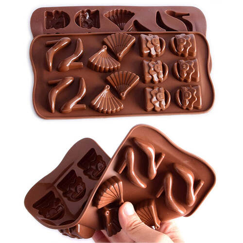 Brown 14 Cavity Purse Sandle Heel Sandal Chocolate Mould (1Pc Only) (4736)