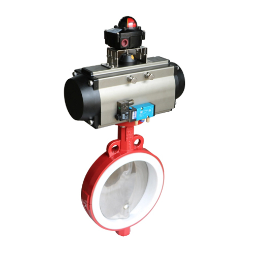 Two Holes Full PTFE PFA Lined Without Pin Butterfly Valve