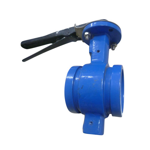 Grooved End Butterfly Valve Rubber Coated Disc Lining Disc with Hand Lever