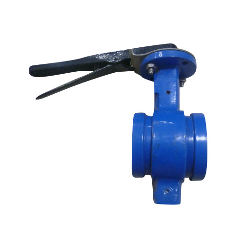 Grooved End Connection Rubber Coated Disc Butterfly Valve with Worm Gear Hand Wheel