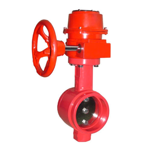 Fire Fighting System EPDM Coated Disc Industrial Signal Manual Grooved Butterfly Valve