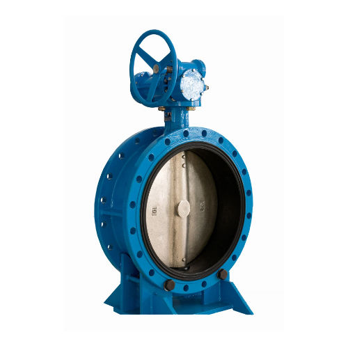 Cast Iron NBR Gear Box Pinless Double Flange Butterfly Valve