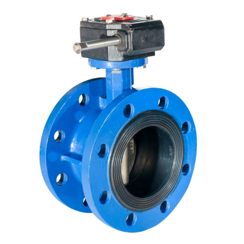 Ductile Iron EPDM Lined Industrial Control Double Flange Butterfly Valve