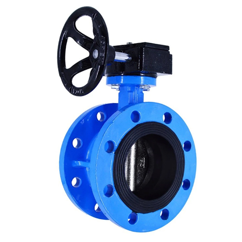 Worm Gear Double Flanged Center Line Resilient Seated Butterfly Valve