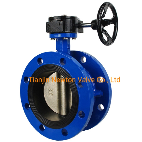 Double Flange Butterfly Valve with High Quality Water Oil Gas Ductile Iron Medium