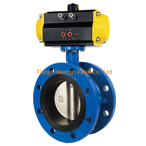 Plastic Double Flexible Flange Gear Box Double Flange Butterfly Valve