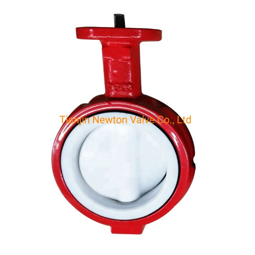 Resilient Seated Section Rubber Lined Manual Double Flange Butterfly Valve