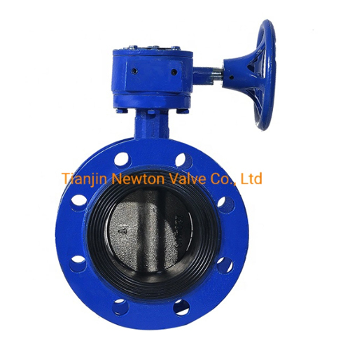 Pn16 EPDM Rubber Seat Double Flange Ductile Iron Single Acting Pneumatic Butterfly Valve