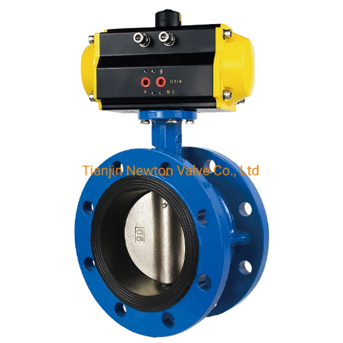 SS304 Stainless Steel Flange Pneumatic Butterfly Valve
