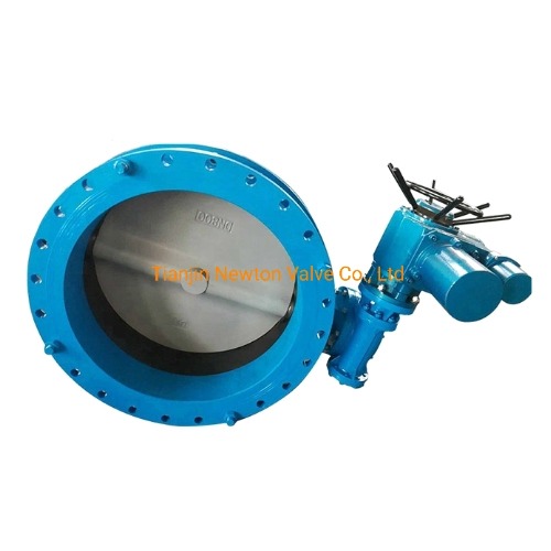 Double Flange Stainless Steel U Type Electric Actuator Butterfly PTFE Valve