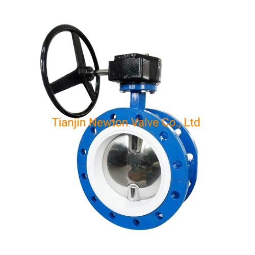 Worm Gear Soft Sealing Pipe Network Double Flange Type Butterfly Valve