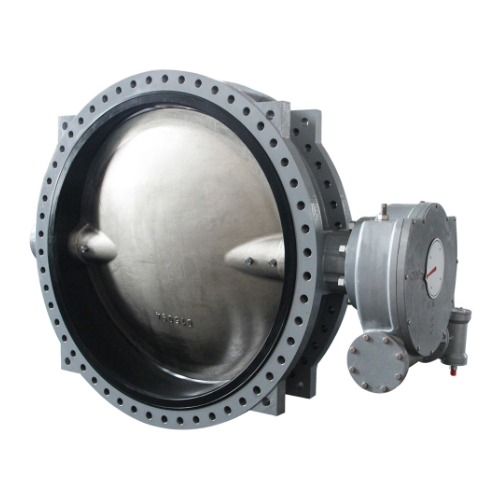 Cast Ductile Iron Ss Body Rubber Resilient Seat U Type Double Flange Butterfly Valve