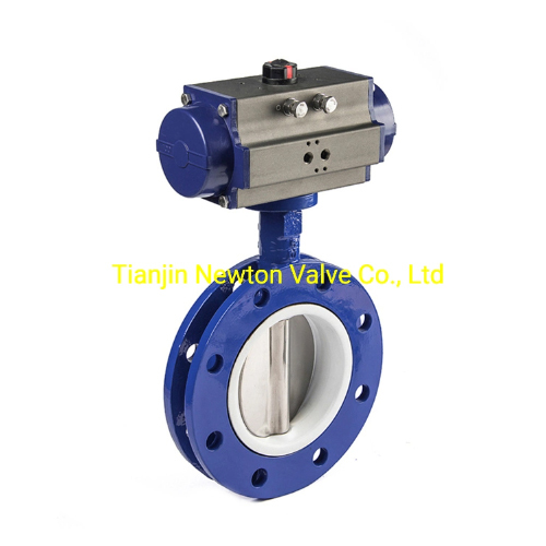 Aluminum Handle Lever Ductile Cast Iron Flanged Butterfly Valve