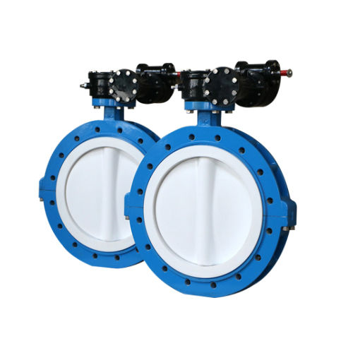 Rubber Coated U-type Double Flanged Butterfly Valve For Marine And Industry