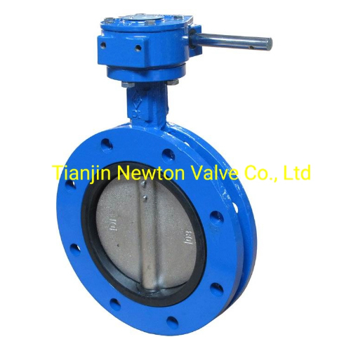 CF8m Disc Gearbox Operate Double Flange Butterfly Valve