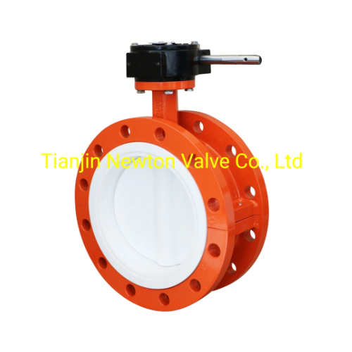 PTFE Seat Ductile Iron Gearworm Operate Flange Butterfly Valve