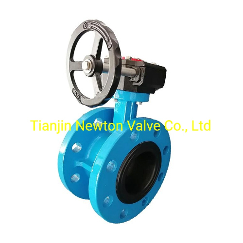 Water Rubber Soft Seal Ductile Iron Electric Operate Flange Butterfly Valve