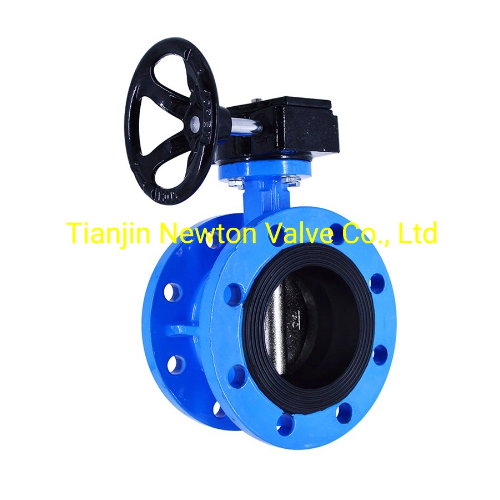 Pn16 Pn10 Ductile Iron Ggg50 Light Type Double Flange Butterfly Valve
