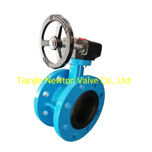 DN200 N8 Inch Pn16 Ductile Cast Iron Di Hand Operated Double Flanged Butterfly Valve