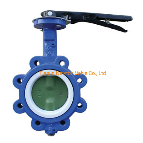 PTFE Full Lined Concentric Wafer Lug Double Flange Concentric Design Butterfly Valve