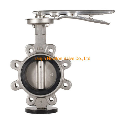 Ptfe Seat Strong Acid Ductile Iron Lever Opreated Wafer Lug Butterfly Valve