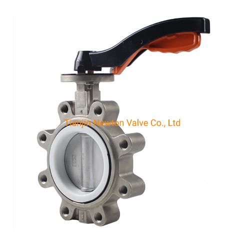 Stainless Steel SS304 SS316 Lug Butterfly Valves PTFE Liner Seat With Wrench