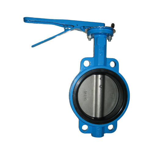 PTFE Seat Handlever Marine Middle Lined Wafer Type Butterfly Valve with Pin