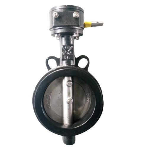 ISO5752 Concentric Lined Wafer Butterfly Valve Two Holes with Tongue and Groove Seat