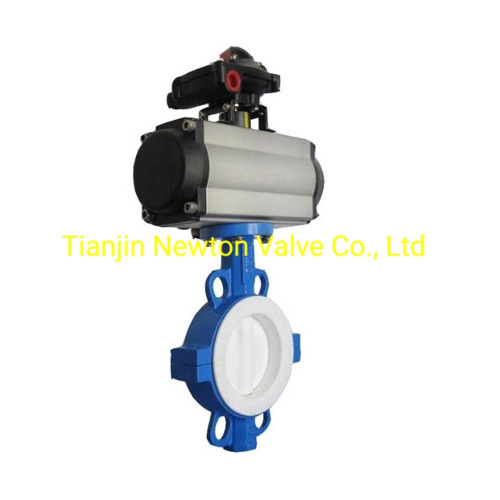 PTFE Seated Wafer Full Lugged and Tapped Double Flanged Type Butterfly Valve