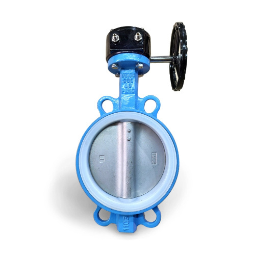 PTFE Soft Rubber Liner Wafer Butterfly Valve with Lever Handle Gearbox
