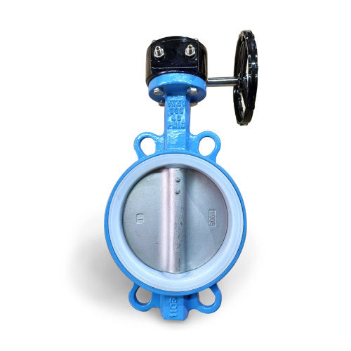 PTFE Soft Rubber Liner Wafer Butterfly Valve with Lever Handle Gearbox