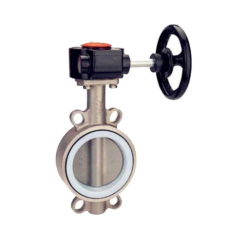 Stainless Steel Wafer Butterfly Valve with Gearbox and Handwheel