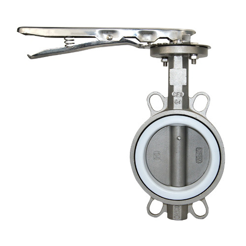 Stainless Steel CF3m CF8m Ss Wafer Type Butterfly Valve Rechangeable Rubber Liner