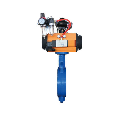 PTFE Seated Pneumatic Actuator Wafer Butterfly Valves with Limited Switch and Positioner