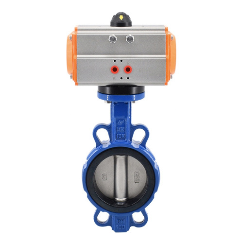 Wafer Type Cast Iron Double Acting Pneumatic Actuator Butterfly Valve