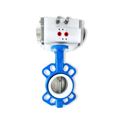 Wafer Type 4 Inch Cast Iron Pneumatic Double Acting Actuator Butterfly Valve