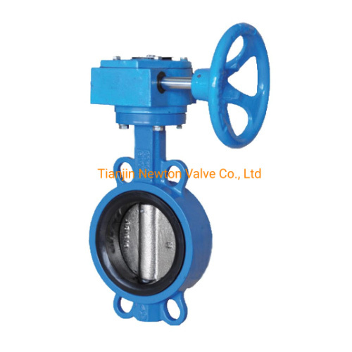 Center Lined Wafer Butterfly Valve with Full EPDM Rubber Lined Gear Box