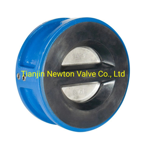 DN200 Pn10 Pn16 Ductile Cast Iron Double Disc One-Way Non Return Wafer Type Flap Check Valve