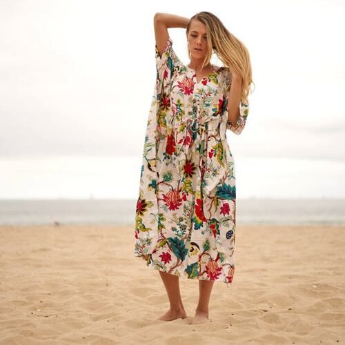 LONG COTTON PRINTED KAFTAN