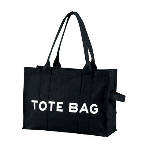 Black Cotton Canvas Tote Bag