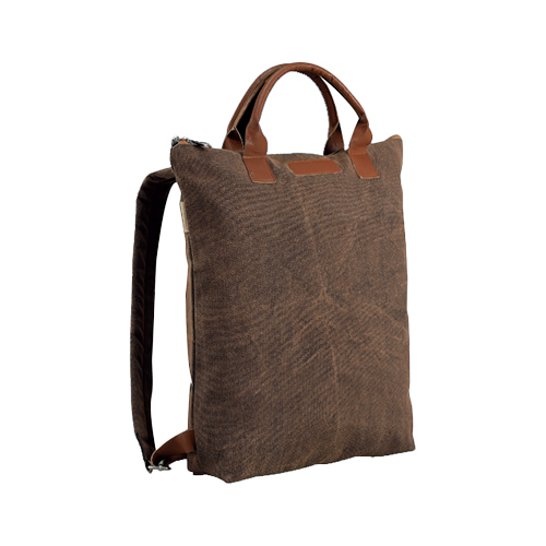 Brown Cotton Canvas Backpack