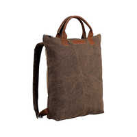 Brown Cotton Canvas Backpack Design: Plain