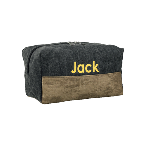 Mens Canvas Personalized Travel Toiletry Pouch Bag